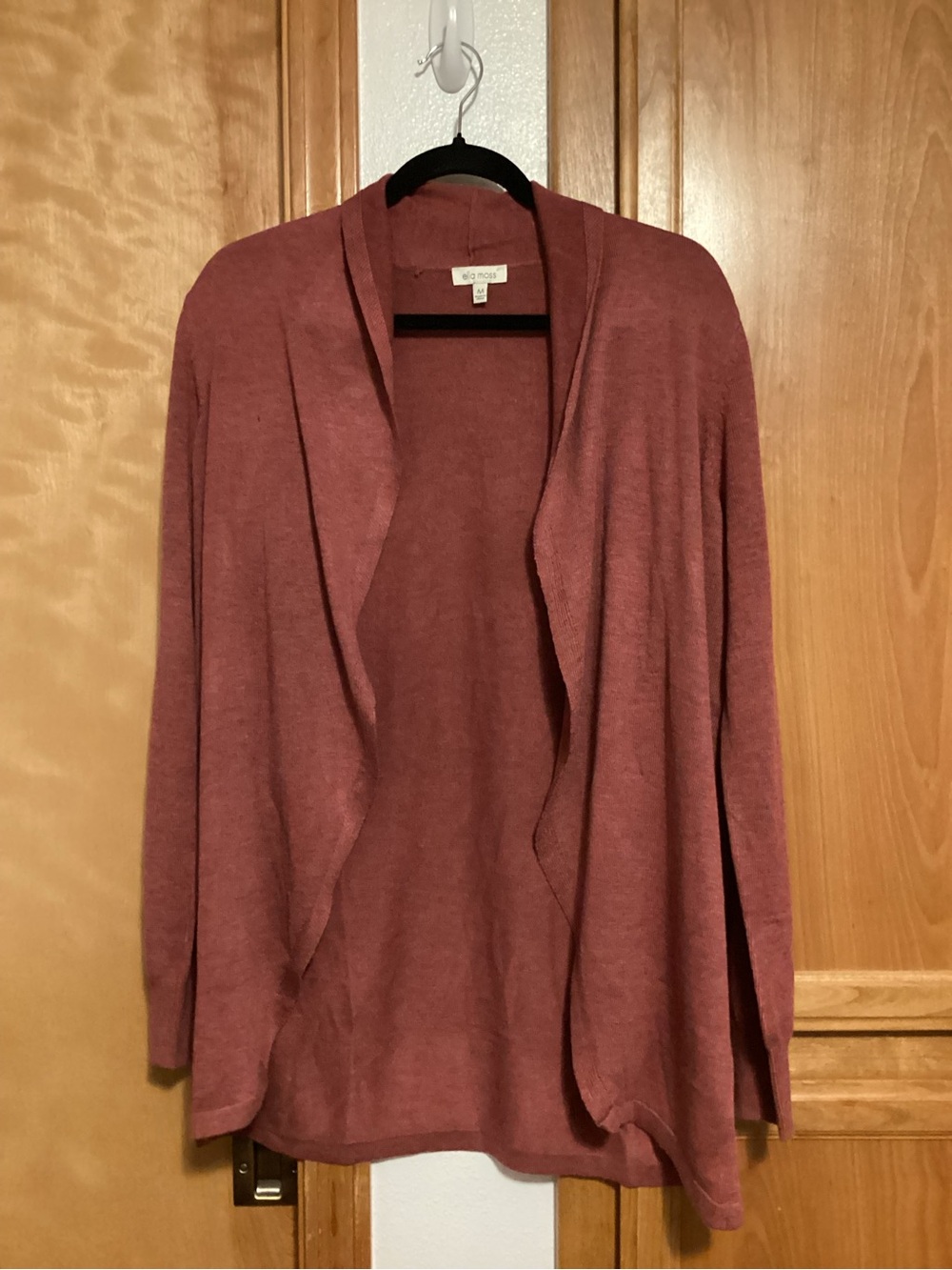 Ella Moss Open-Front Cardigan Sweater in Rosewood, NWOT, size Medium